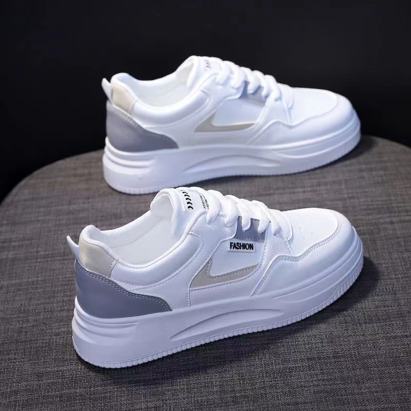 [FD20WG36] Women Comfort Shoes (White-Grey, 36)