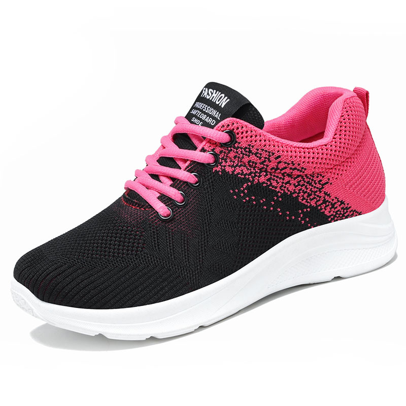 [2175BP36] Women Comfort Light Weight Shoes   (Black-Pink, 36)