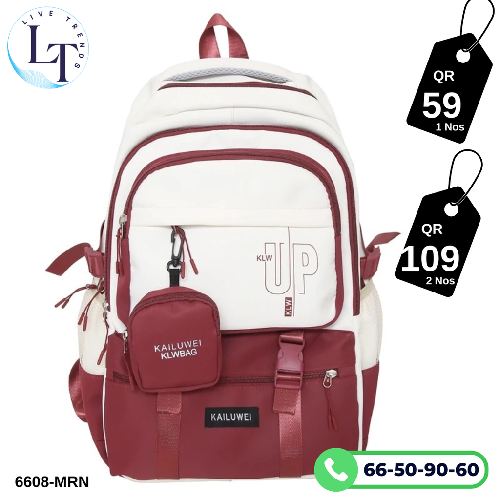[6608-MRN] Back Pack 6608/229 (Maroon)