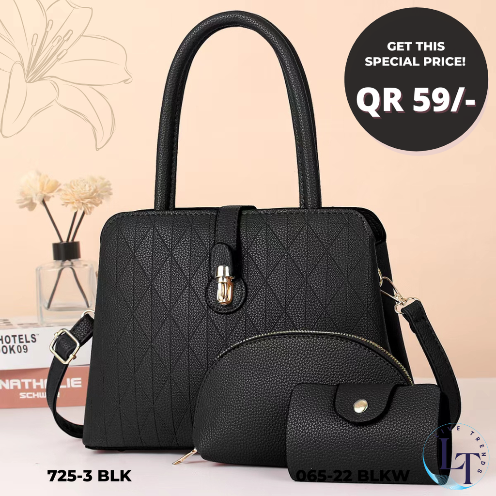 [725-3 BLK] 725-3 Ladies Shoulder Bags (Black)
